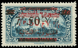 ** GRAND LIBAN 120c : 7p50 S. 2p50 Bleu-vert, Surch. S. N°107 Au Lieu De 58, ERREUR, TB. J - Sonstige & Ohne Zuordnung