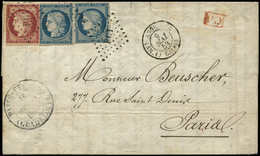 Let GUADELOUPE France N°4 25c. Bleu (2) Et N°6 1f. Carmin, Obl. Los. PC1 S. LAC, Càd BASSE TERRE 16/4/52 Et (AM.1) ANGL. - Sonstige & Ohne Zuordnung