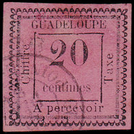 GUADELOUPE Taxe 9 : 20c. Rose, 2 PENCHE, Obl., Petit Clair, Sinon TB. C - Sonstige & Ohne Zuordnung