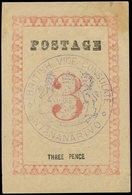 (*) MADAGASCAR Courrier Consulaire Britannique 23 : 3p. Rose-rouge, TB - Autres & Non Classés