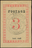 (*) MADAGASCAR Courrier Consulaire Britannique 40 : 3p. Rose-rouge, TB - Autres & Non Classés