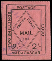 MADAGASCAR Courrier Consulaire Britannique 53a : 2s. Rose, Chiffre De Gauche Penché, Obl., TB - Autres & Non Classés