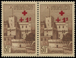 ** MONACO 205a : Variété Croix Inférieure CASSEE Tenant à Normal, TB - ...-1885 Préphilatélie