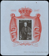 ** MONACO BF 2A : Louis II, Sur Papier Bleuté, Petite Paille D'origine, Sinon TB - Blocs