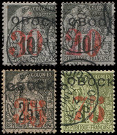 OBOCK 27/30 : Type Commerce, Surchargés De 1892, Obl., TB - Sonstige & Ohne Zuordnung