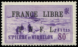 * SAINT PIERRE ET MIQUELON 261 : 80c. Violet, FRANCE LIBRE, TB. J Et Br - Gebraucht