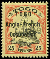 ** TOGO 36 : 25pf. Rouge Et Noir Sur Jaune, PETITS O à TOGO, TB. C - Sonstige & Ohne Zuordnung