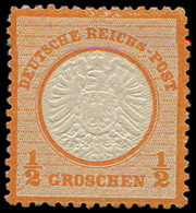 * EMPIRE 15 : 1/2g. Orange, Variété POINTS BLANCS Dans La Marge Supérieure, Position 66, TB, Certif. M-W Sommer - Unused Stamps