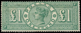 * GRANDE BRETAGNE 105 : 1£. Vert De 1887 à 1900, Adhérences Sinon TB - Lettres & Documents