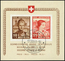 SUISSE BF 6 : Pro-Juventute 1941, Obl. BERN 17/12/41, Avec Gomme **, TB - Blocs & Feuillets