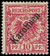 * CAROLINES 3B : 10pf. Rouge, Timbre D'Allemagne De 1889, TB - Karolinen