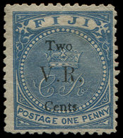 FIDJI 12a : Two Cents Sur 1p. Bleu, Obl., TB - Fidschi-Inseln (...-1970)