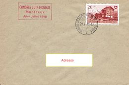 Suisse Schweiz 1948: CONGRES JUIF MONDIAL Montreux Juin - Juillet 1948 O BUREAU DE POSTE AUTOMOBILE 29.VI.48 - Jewish