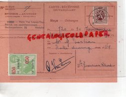 BELGIQUE- RARE CARTE RECEPISSE AFZENDER-PIERRE VAN LEUVEN THYS-FABRIEK VAN MEUBELVERSIERINGEN-NECKERSPOELSTRAAT-MECHELEN - Artigianato