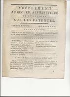 SUPPLEMENT AU RECUEIL ALPHABETIQUE DE QUESTIONS SUR LES PATENTES -1792- SIGNE GOIGOUX - Decreti & Leggi
