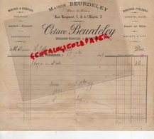89- TONNERRE - RARE FACTURE OCTAVE BEURDELEY-HORLOGER BIJOUTIER-HORLOGERIE BIJOUTERIE-1 RUE ROUGEMONT-1899 - 1800 – 1899