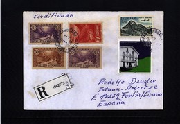 French Andorra 2001 Interesting Registered Letter - Cartas & Documentos