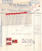 BELGIQUE - MENIL- RARE FACTURE TH. DE PERMENTIER & FILS- MARBRERIE MARBRE-30 BRAINE L' ALLEUD-1936 - Straßenhandel Und Kleingewerbe