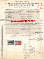 BELGIQUE-ANVERS- RARE FACTURE CH. THYS & M. CAPEL-IMPORTATION EXPLOITATIONS DE CHENES- CHENE-LUCIEN GALLET- 1931 - Straßenhandel Und Kleingewerbe