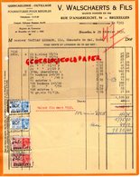 BELGIQUE- BRUXELLES- RARE FACTURE V. WALSCHAERTS & FILS- QUINCAILLERIE OUTILLAGE-MEUBLES-54 RUE ANDERLECHT-1936 - Ambachten