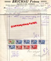 BELGIQUE - HAL- RARE FACTURE BRICHAU FRERES- IMPORTATION BOIS CONTREPLAQUES-33 CHEMIN DE RHODENEM-1933 - Artigianato