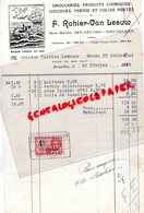 BELGIQUE - BRUXELLES-RARE FACTURE F. RAHIER- VAN LEEUW-DROGUERIES PRODUITS CHIMIQUES-A LA BALEINE-1923 - Straßenhandel Und Kleingewerbe