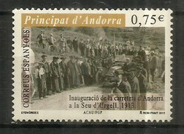 Première Route D'accès Vers L'Andorre Depuis L'Espagne En 1913, Timbre Neuf ** Année 2013. AND.ESP. - Unused Stamps