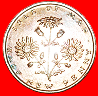 # FLOWER: ISLE OF MAN ★1/2 NEW PENNY 1975PM MINT LUSTER! LOW START ★  NO RESERVE! - Isle Of Man