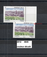 Variété De 2012 Neuf** Y&T N° 4645 Couleurs Décalées - Ungebraucht