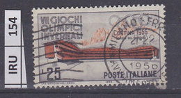 ITALIA REPUBBLICA 1956	Olimpiadi Di Cortina L.  25, Usato - 1946-60: Usati