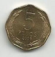 Chile  5 Pesos 2009. - Chili