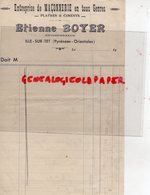 34- BEZIERS- RARE FACTURE ETIENNE BOYER ENTREPRENEUR MACONNERIE-MACON PLATRE CIMENT- ANNEES 1940 - Artesanos