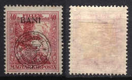 1919 Roman Occupation - Hungary - Cluj Napoca / Kolozsvár / Klausenburg  - EAGLE Sword WAR Aid - Overprint 40f BANI - Transylvania