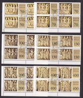 1977 Vatican Vaticano MUSEI VATICANI MUSEUMS 4 Serie Di 6v. In Quartina Usate Con Gomma II° Emissione USED WITH GUM BL.4 - Gebruikt