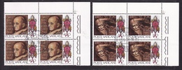 1977 Vatican Vaticano GENETLIACO PAOLO VI° 4 Serie Di 2v. In Quartina Usate Con Gomma USED WITH GUM BL.4 - Used Stamps