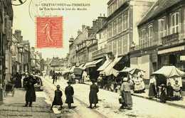 28...EURE ET LOIR...CHATEAUNEUF....LA GRANDE RUE UN JOUR DE MARCHE - Châteauneuf