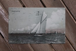 Carte Postale Kappsegling Norvège Pour Barjac Oblitération Kristiania Exposition Du Centenaire 1914 - Brieven En Documenten