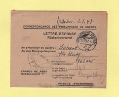 Correspondance Des Prisonniers De Guerre - Karlsruhe Pour Depot De Prisonniers De Larzac Aveyron - 20-12-1947 - Guerra Del 1939-45