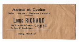 Sachet En Papier Neuf- Armes Et Cycles  Pêche-Sports-Machine à Coudre- Louis RICHAUD à CREST (Drôme) - Matériel Et Accessoires