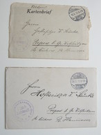 1917 , SULZBACH , 2 Feldpostbriefe  Mit Truppenstempel Feldabwehrkanonenzug , Je Mit Inhalt - Covers & Documents