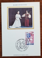 FRANCE Theatre, Marionnettes, Guignol Yvert N° 2235 Carte Maximum FDC, 1er Jour. Obliteration CHARLEVILLE MEZIERES - Teatro