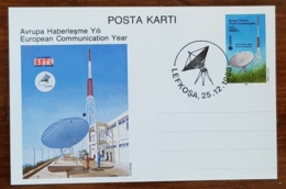 CHYPRE TURC Telecommunications, Telecom, Espace Space. EUROPA Entier Postal 1988 Oblitéré - Télécom