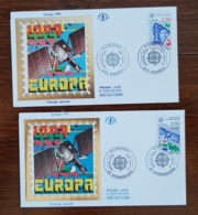 FRANCE Telecommunications, Telecom, Europa, Yvert 2696/7 FDC Sur Soie, Enveloppe 1 Er Jour. 1991 Strabourg - Telecom