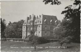 CARTE PHOTO - VERNOUX - ARDECHE-CHATEAU DES FAUGS -(DE VINCENT D'INDY) 1953 - Vernoux