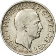 Monnaie, Albania, Zog I, Frang Ar, 1935, Rome, TTB+, Argent, KM:16 - Albanie