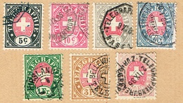 TELEGRAPHE . SERIE COMPLETE TIMBRES OBLITERES 1881  C/.S.B.K. Nr:13/19. MICHEL Nr:13/19. PAPIER MELE . - Telegraph