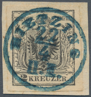 Österreich: 1850/1854, 2 Kreuzer Schwarz, Maschinenpapier Type IIIa, Farbfrisch, Allseits Breit- Bis - Andere & Zonder Classificatie