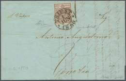 Österreich: 1850, 6 Kreuzer Rotbraun, Handpapier Type I A, Allseits Vollrandig, Auf Komplettem Faltb - Altri & Non Classificati