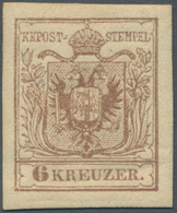 Österreich: 1850, 6 Kr Rosabraun, Type III Auf Maschinenpapier In Ungebrauchter Ausnahmeerhaltung, V - Sonstige & Ohne Zuordnung