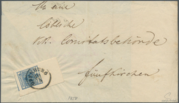 Österreich: 1850, 9 Kr Dunkelblau, Maschinenpapier Type IIIb, Ringsum Riesenrandiges (!) Oberrandstü - Other & Unclassified